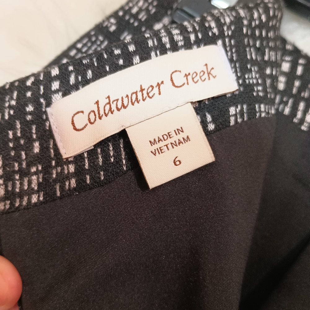 Coldwater Creek Black and Gray Pattern Skirt Size 6 - Picture 5 of 5